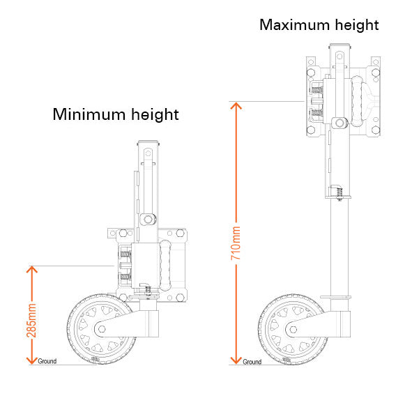 Ark XO750 Trailer Jack - Powder Coated Black