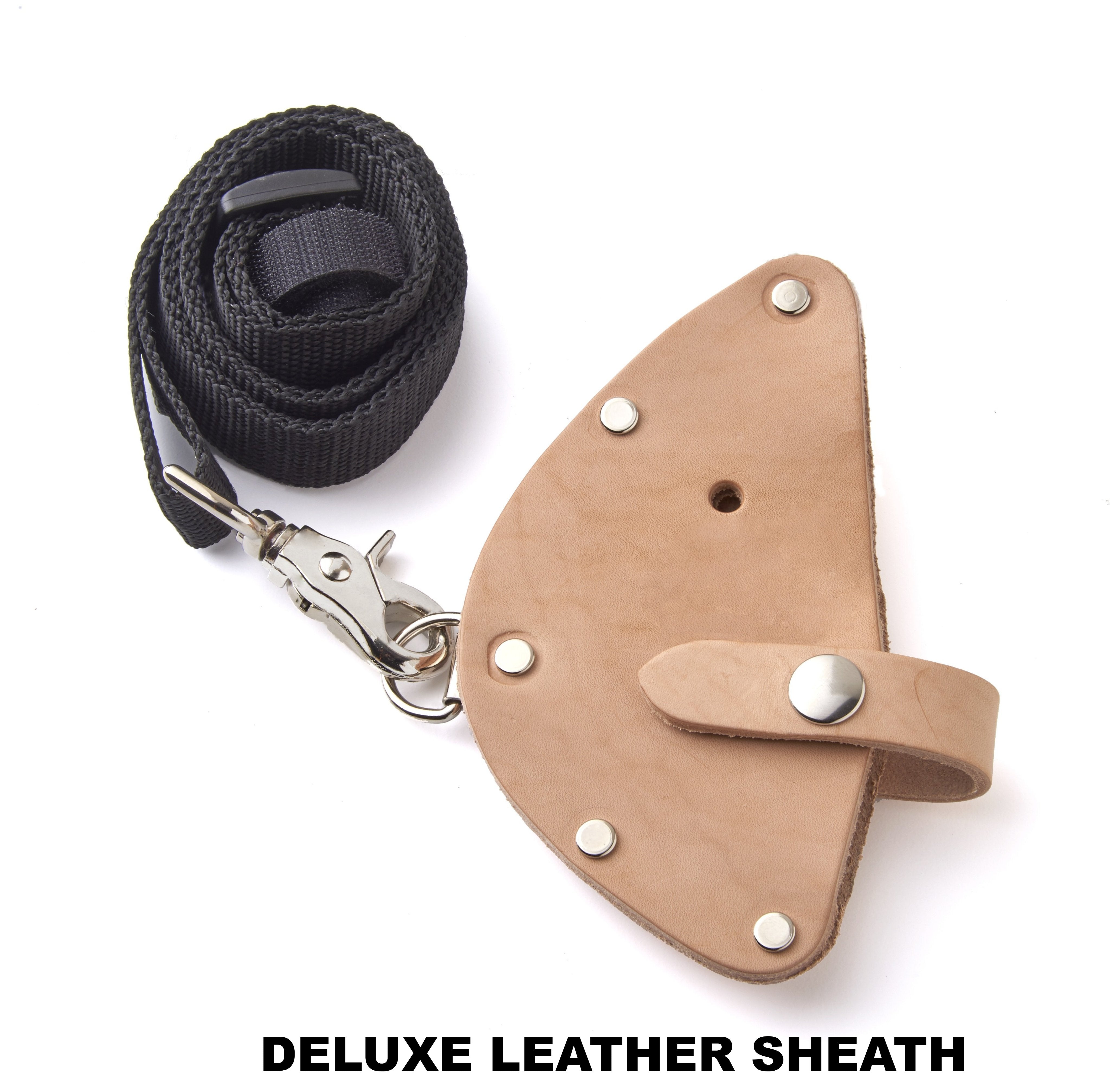 Off Grid Tools Deluxe Sheath Leather Sheath With Shoulder Strap And Belt Loop For Hammer Axe